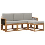 vidaXL Ensemble de canapés d'extérieur 4 pc Naturel et gris clair