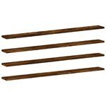vidaXL Étagères murales 4Pièces chêne fumé 100x10x1 5cm bois d'ingénierie
