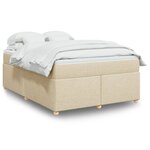 vidaXL Sommier à lattes de lit avec matelas Crème 140x200 cm Tissu