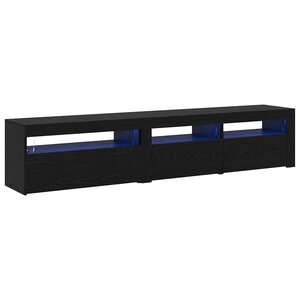Coffres TV vidaXL 2 Pièces avec lumières LED en bois d'ingénierie noir chêne