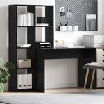 vidaXL Bureau Chêne noir 138.5 x 55 x 143 cm Bois d'ingénierie
