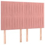 vidaXL Sommier à lattes de lit matelas et LED Rose 140x200 cm Velours