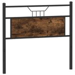 vidaXL Tête de lit chêne fumé 100 cm bois d'ingénierie et acier