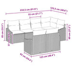 vidaXL Ensemble de salle à manger de jardin 7 pièces avec coussins en poly rattan marron