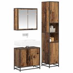 vidaXL Ensemble de mobilier de salle de bain 3 Pièces Bois Ancien