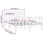 vidaXL Cadre de lit Blanc Bois de pin massif 160x200 cm