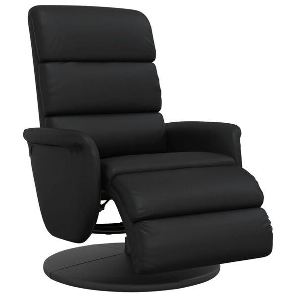 vidaXL Fauteuil inclinable avec repose-pieds noir similicuir
