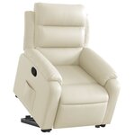 vidaXL Fauteuil inclinable Crème Similicuir