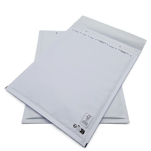 Lot de 50 pochettes ( enveloppes ) à bulles f/6 : 210 x 335 mm en kraft blanc