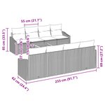 vidaXL Ensemble de sofas de jardin 9 pièces avec coussins beige en rattan poly acacia