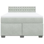 vidaXL Sommier à lattes de lit et matelas Gris clair 140x190cm Velours