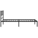 vidaXL Cadre de lit métal sans matelas avec tête de lit noir 90x200 cm