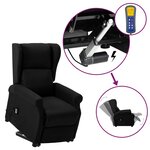 vidaXL Fauteuil Noir Tissu