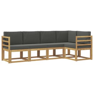 vidaXL Ensemble de canapés d'extérieur 5 Pièces Blanc et anthracite