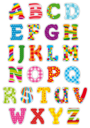 Gommettes alphabet 1 de 3 à 4 cm x 52 pièces
