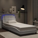 vidaXL Cadre de lit avec lumières LED blanc 80x200 cm similicuir