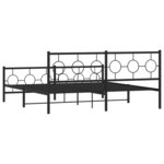 vidaXL Cadre de lit métal sans matelas avec pied de lit noir 183x213cm