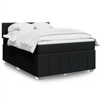 vidaXL Sommier à lattes de lit avec matelas Noir 160x200 cm Tissu