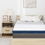 vidaXL Coussins de Matelas Blanc et Bleu 100 x 200 cm