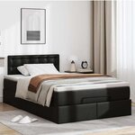 vidaXL Cadre de lit ottoman avec matelas noir 120x190 cm similicuir