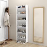vidaXL Armoires à chaussures murales 2 Pièces Blanc 60x18x90 cm Aggloméré