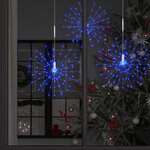 vidaXL Feu d'artifice de Noël d'extérieur bleu clair 20 cm 140 LED