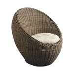 Fauteuil boule en poelet gris pipelette