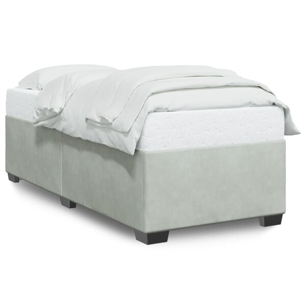 vidaXL Cadre de lit Gris clair 90x190 cm Velours