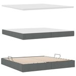 vidaXL Lit avec rangement et matelas Gris foncé 200 x 200 cm Polyester