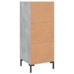 vidaXL Buffet Gris béton 34 5x34x90 cm Bois d'ingénierie