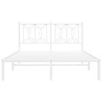 vidaXL Cadre de lit métal sans matelas et tête de lit blanc 135x190 cm