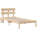 vidaXL Cadre de lit Marron 90 x 190 cm Bois de pin massif