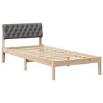 vidaXL Cadre de lit avec tête de lit marron et gris foncé 90 x 200 cm
