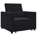 vidaXL Canapé-lit escamotable simple Noir 90 x 165 x 87 cm Velours