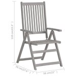 Vidaxl chaises inclinables de jardin 6 pièces avec coussins bois d'acacia