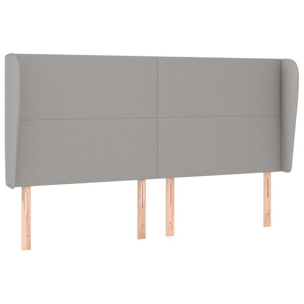 vidaXL Tête de lit avec oreilles Gris clair 183x23x118/128 cm Tissu