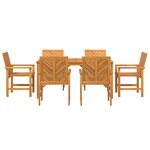 vidaXL Ensemble de salle à manger pour jardin 7 Pièces Marron