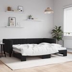 vidaXL Lit de jour avec lit gigogne noir 90x190 cm velours