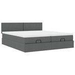 VidaXL Cadre de lit ottoman avec matelas gris foncé 180x200cm tissu