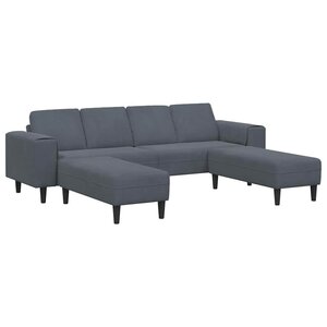 Ensemble de Canapés 3 Pièces Gris foncé Velours