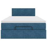 vidaXL Cadre de lit ottoman avec matelas bleu foncé 120x200 cm velours