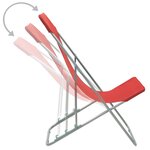 vidaXL Chaises de plage pliables lot de 2 Acier et tissu oxford Rouge