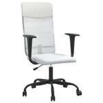 Chaise fauteuil siège de bureau informatique étude réglable en hauteur blanc 02_0024063
