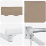 vidaXL Store rétractable manuel avec LEDs Beige et blanc 3 x 2 5 m