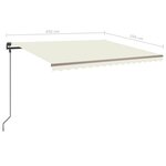 Vidaxl auvent manuel rétractable avec led 4 5x3 5 m crème