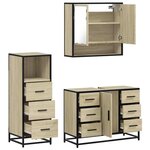 vidaXL Ensemble de meubles de salle de bain 3 Pièces chêne sonoma