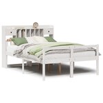 vidaXL Lit bibliothèque sans matelas blanc 150x200 cm bois pin massif