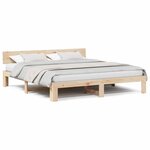 vidaXL Cadre de lit Marron 200 x 200 cm Bois de pin massif