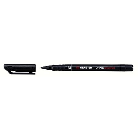 Stylo-feutre ohp pen permanent pointe moyenne 1mm encre indélébile noir x 10 stabilo