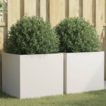vidaXL Jardinières 2 Pièces blanc 49x47x46 cm acier laminé à froid